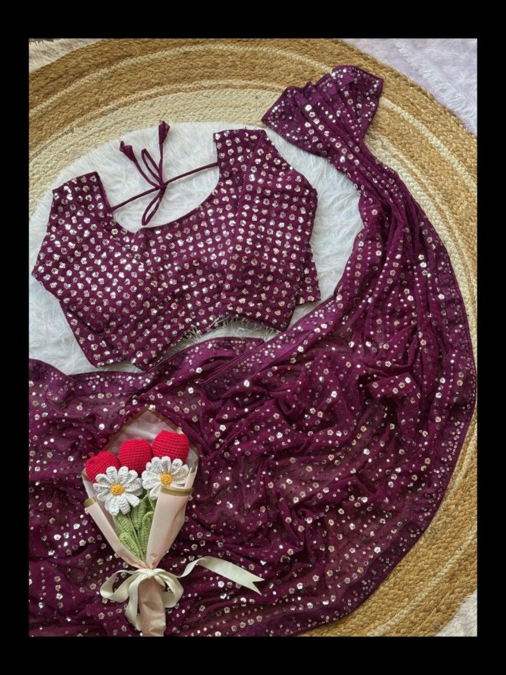 Soft Georgette Saree with Ready Blouse, Cultural Wear for Women - Picture 3 of 4